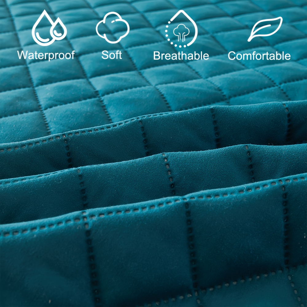 Waterproof Mattress Protector Breathable - 1枚入りキルティング防水フィットシーツ、洗濯機で洗えるマットレスプロテクター、シングル/ダブルベッドカバー