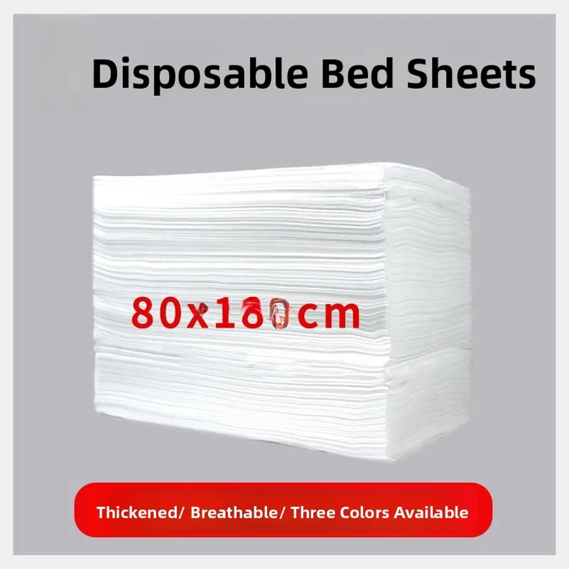 Waterproof Mattress Protector Breathable - 100 個使い捨て厚手不織布ベッドカバー防水通気性マッサージ美容院旅行マットレスシート 80*180 センチメートル
