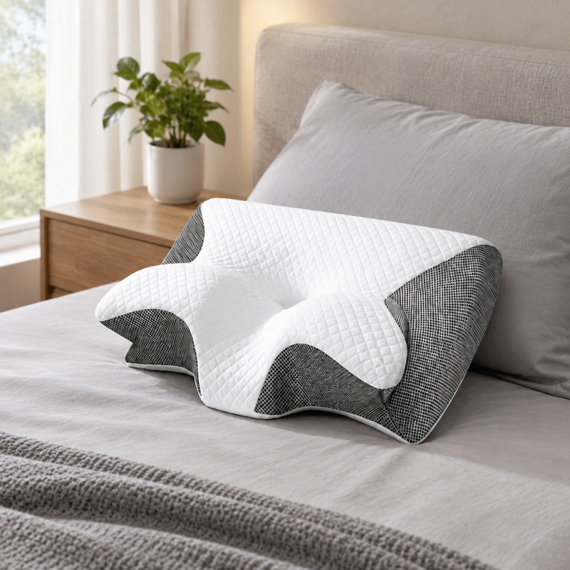 Memory Foam Orthopedic Pillow Neck Pain - 通気性に優れた整形外科用メモリーフォームネックピロー。人間工学に基づいた形状で、痛みを和らげ、快適な睡眠をサポートします。