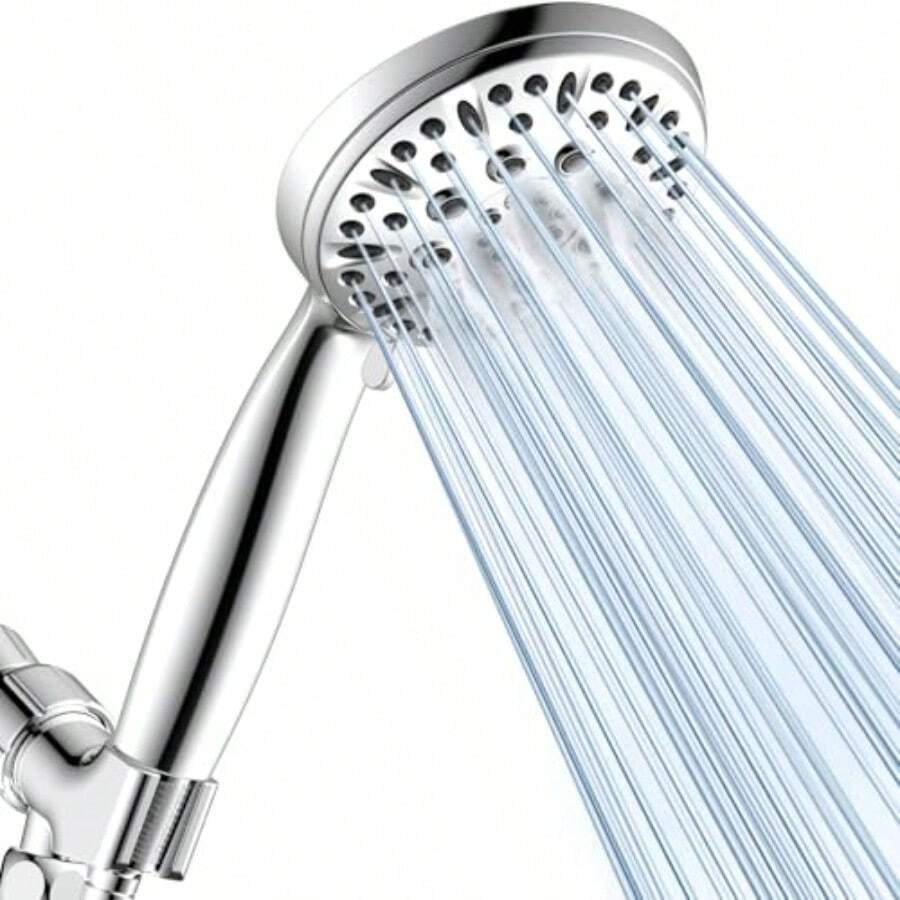 High Pressure Shower Head Handheld - シャワーヘッド。6種類の噴射モードを備えたハンドヘルドシャワーヘッド。高水圧で、59インチのステンレス製ホースと調整可能なシャワーヘッドが付属。
