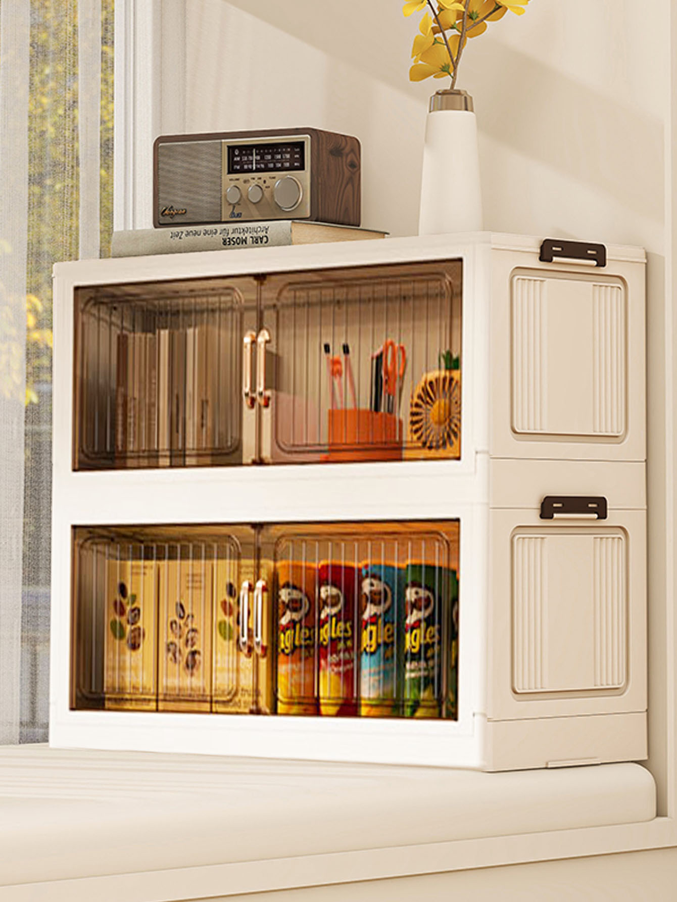 組み立て不要の折りたたみ式キャスター付き収納キャビネット – - Storage & Organization のレビューと価格
