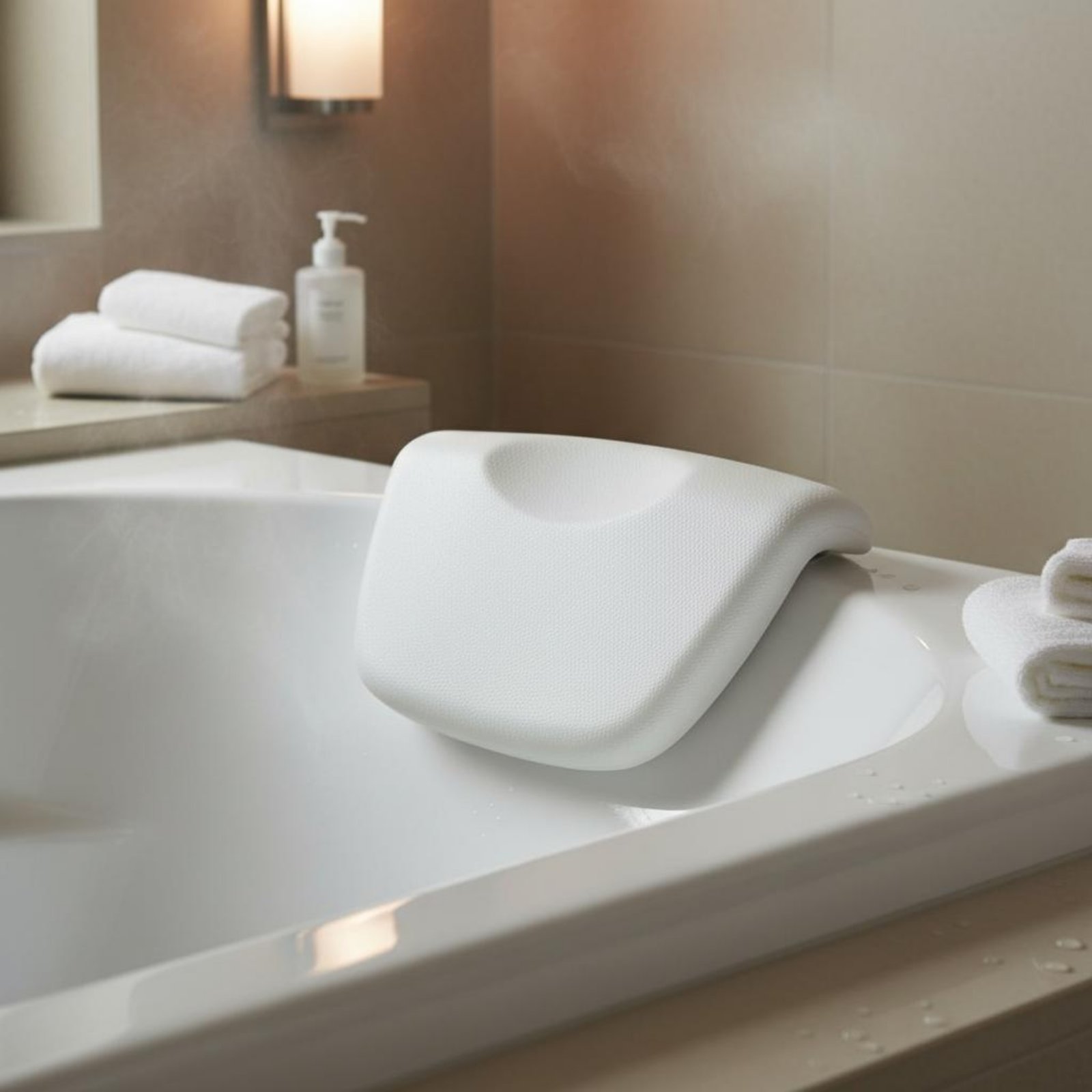 1個入り浴槽枕 滑り止め吸盤付きジャグジーヘッドレスト 快適 - Bath のレビューと価格