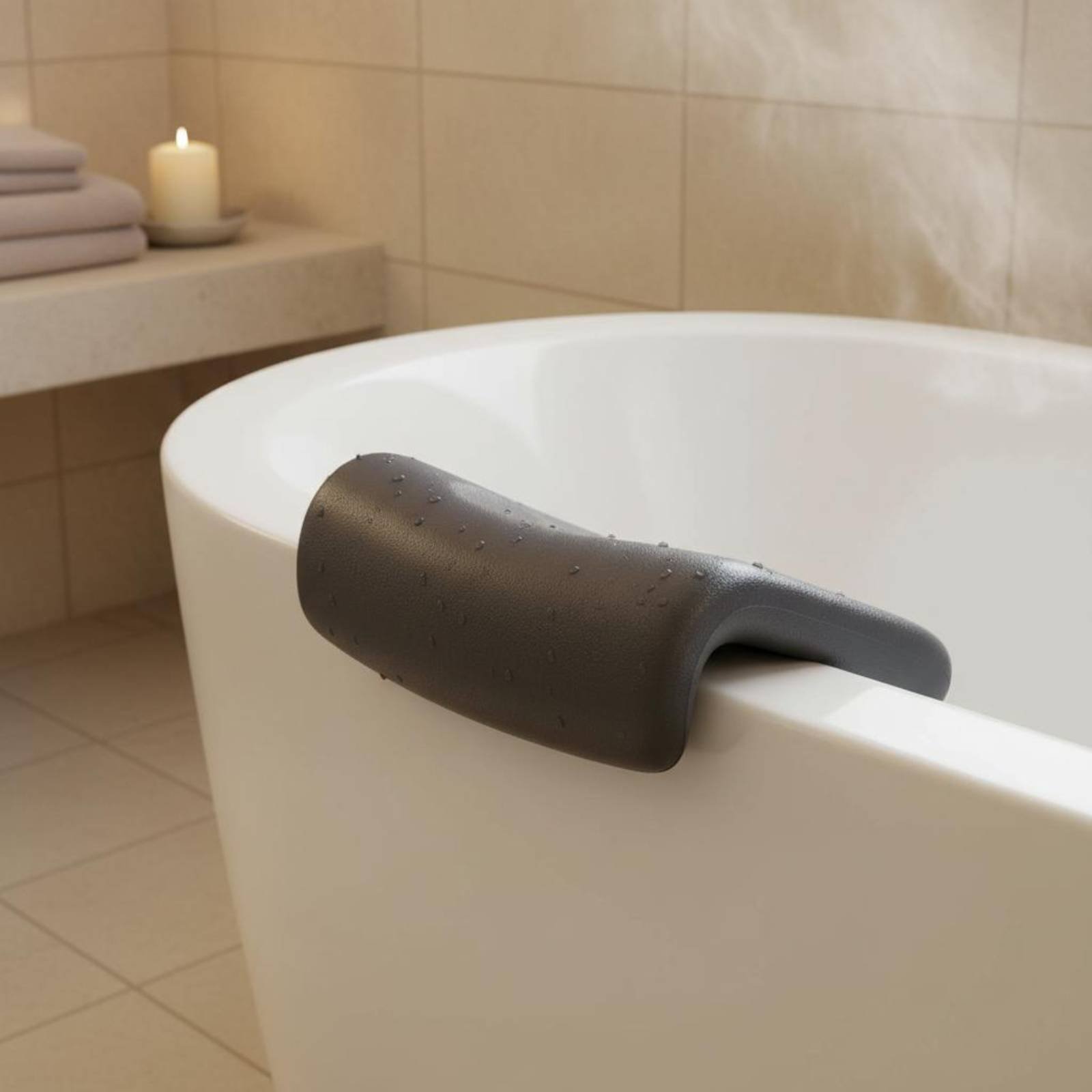 1個入り浴槽枕 滑り止め吸盤付きジャグジーヘッドレスト 快適 - Bath のレビューと価格