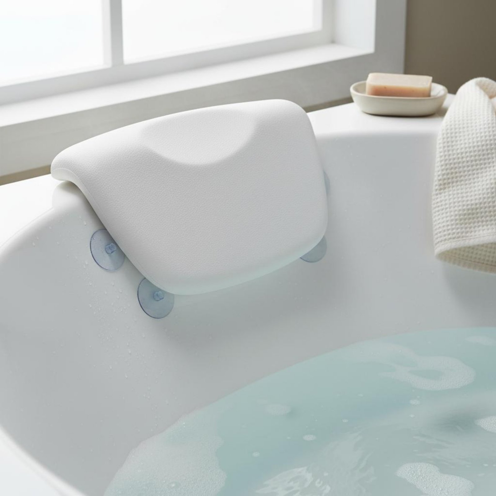 1個入り浴槽枕 滑り止め吸盤付きジャグジーヘッドレスト 快適 - Bath のレビューと価格