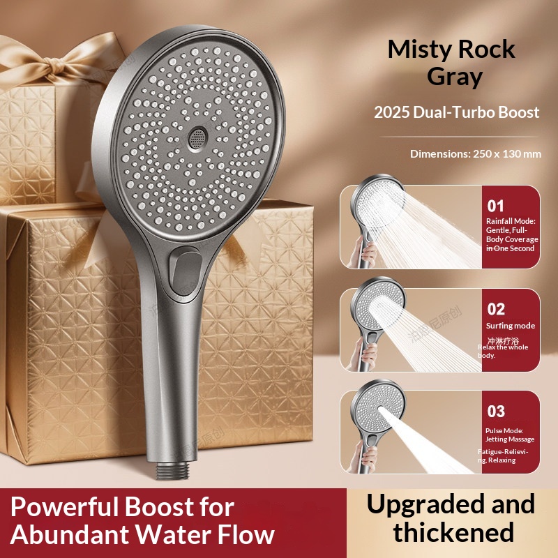 高水圧ハンドヘルドシャワーヘッド。3つの噴射モード、シリコン - High Pressure Shower Head Handheld のレビューと価格