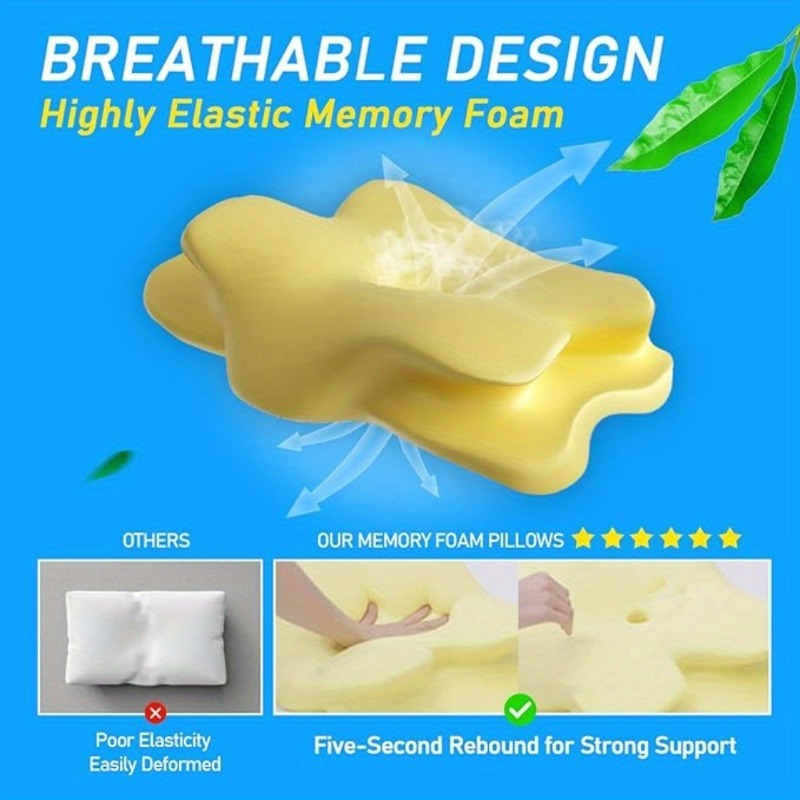 1 個人間工学に基づいた低反発頚椎枕首の痛みを軽減するための - Memory Foam Orthopedic Pillow Neck Pain のレビューと価格