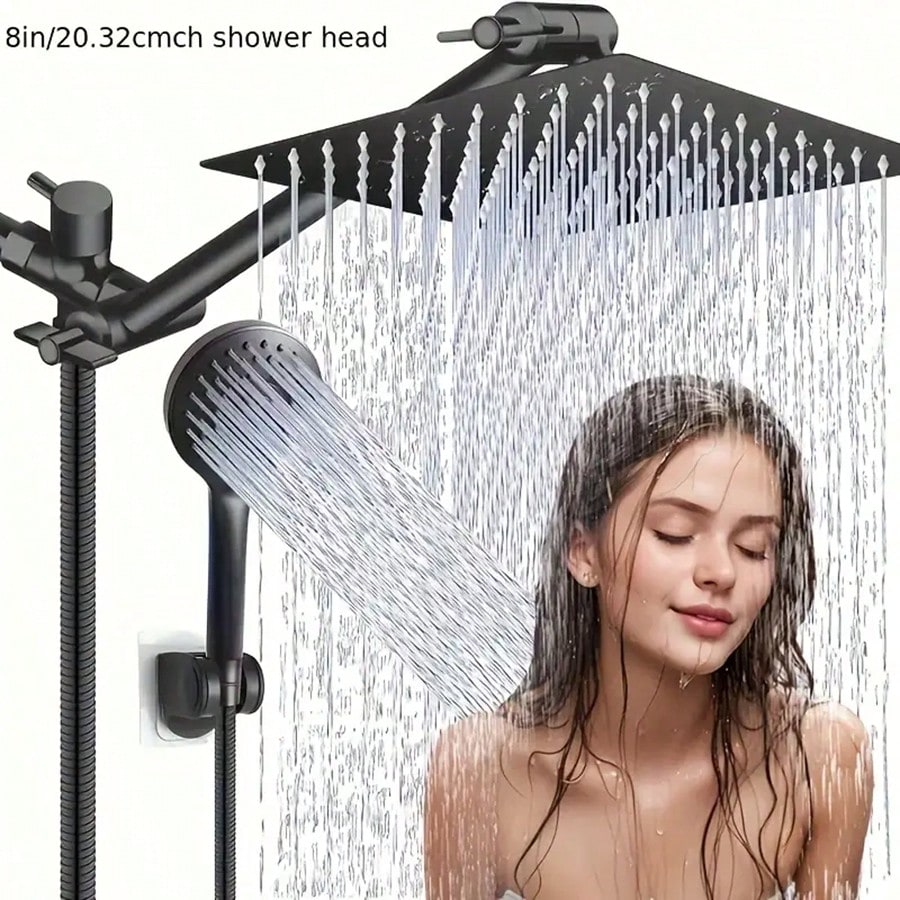 高水圧シャワーヘッド＆ハンドシャワーのコンビセット。8インチ - High Pressure Shower Head Handheld のレビューと価格