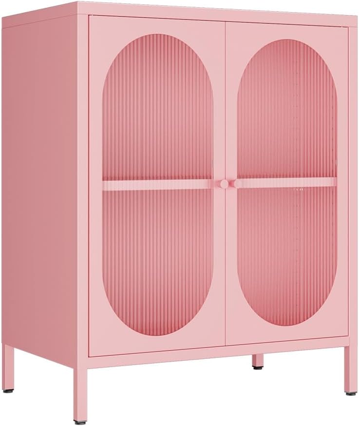 小型の透明扉付き金属製収納キャビネット。部屋、玄関、廊下、キ - Kitchen のレビューと価格