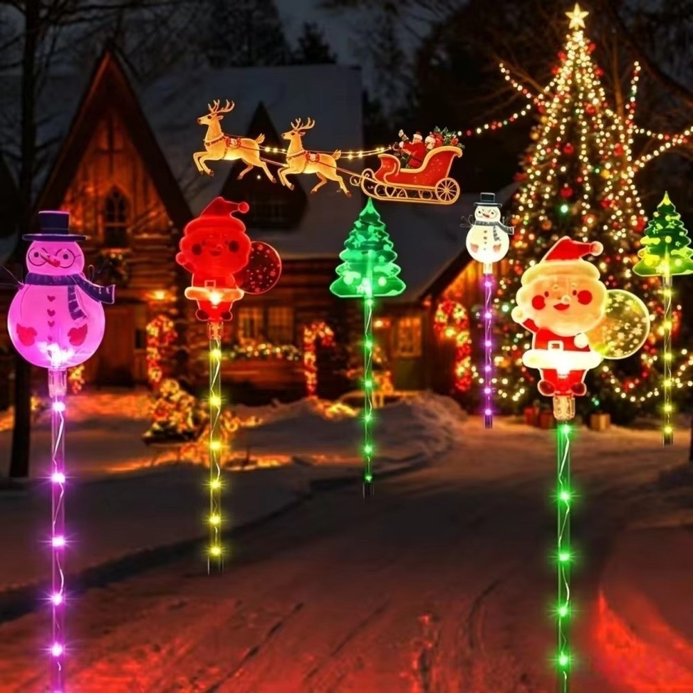 LEDソーラークリスマスライト、杭に取り付けられる装飾用芝生 - Lighting のレビューと価格
