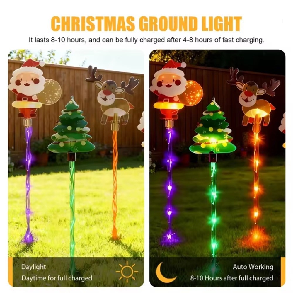 LEDソーラークリスマスライト、杭に取り付けられる装飾用芝生 - Lighting のレビューと価格