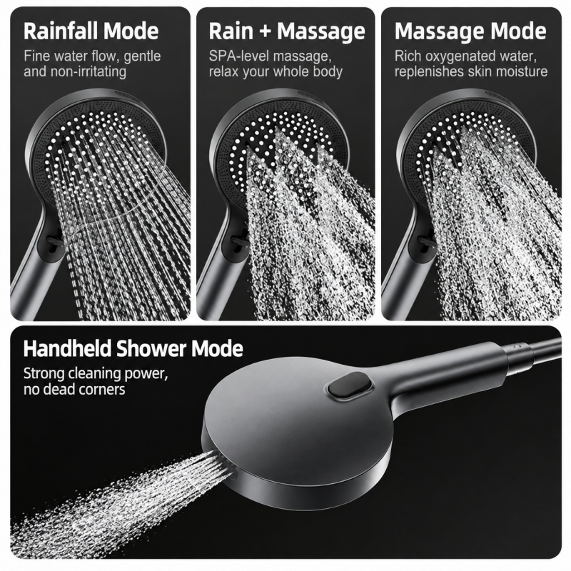 新登場！携帯式高圧シャワーヘッド。4つのモードを搭載し、特大 - High Pressure Shower Head Handheld のレビューと価格