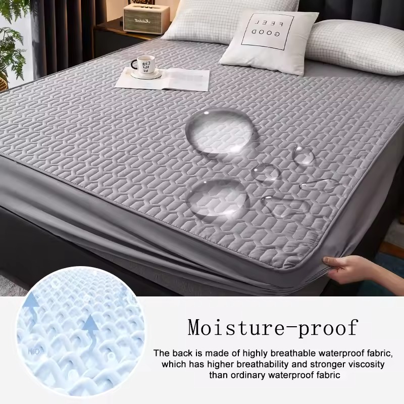 防水キルティングフィットシーツマットレスプロテクター – 厚 - Waterproof Mattress Protector Breathable のレビューと価格