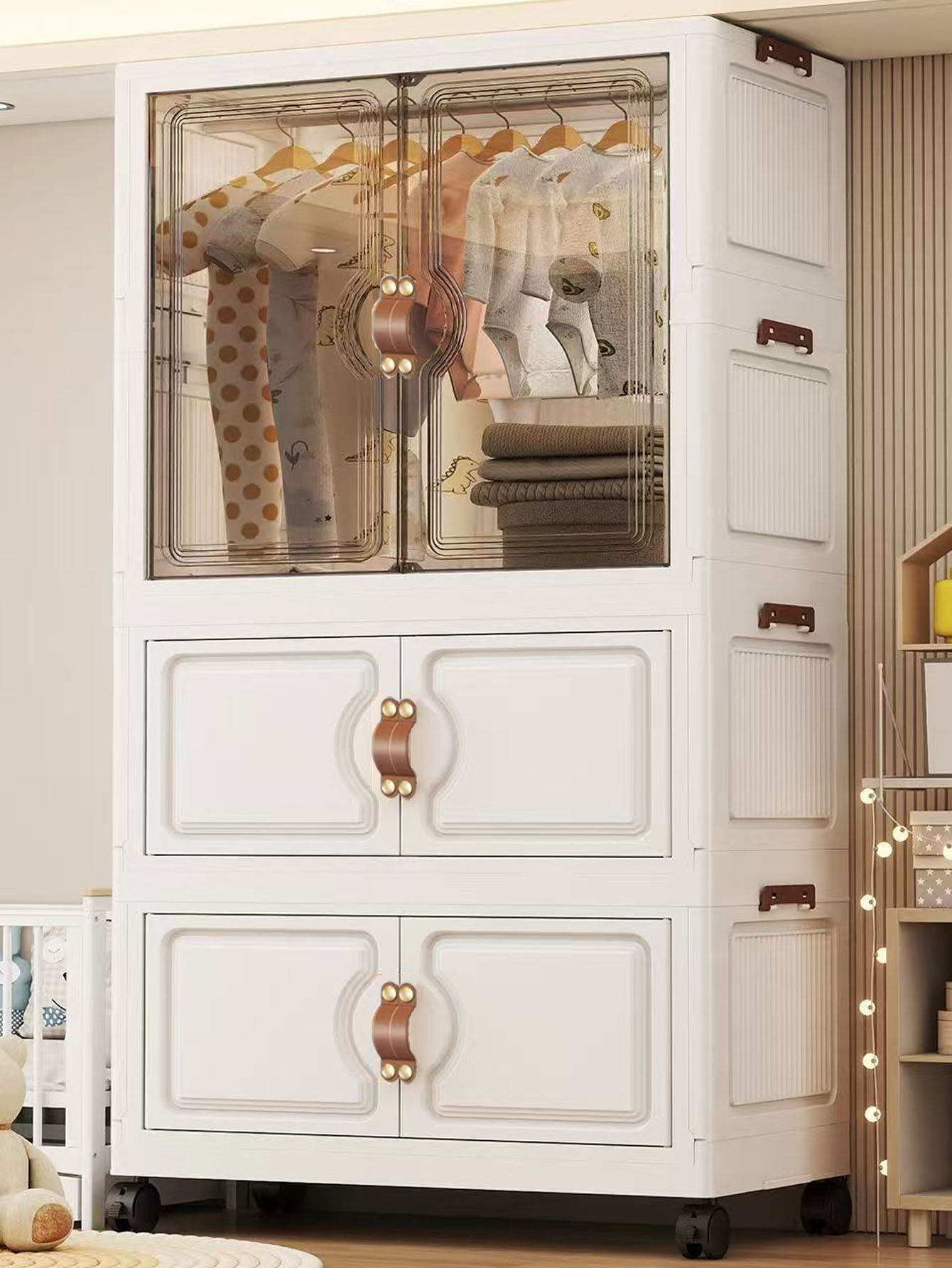 組み立て不要、折りたたみ式、多層収納キャビネット（キャスター - Storage & Organization のレビューと価格