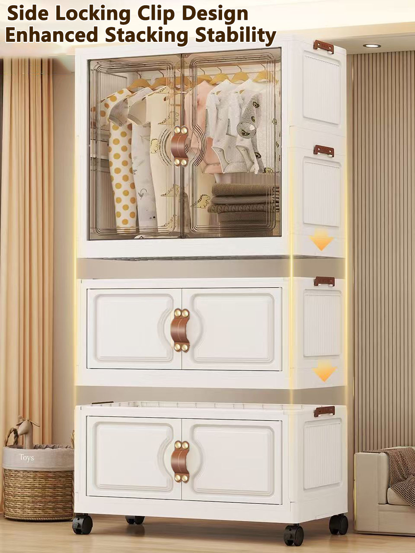 組み立て不要、折りたたみ式、多層収納キャビネット（キャスター - Storage & Organization のレビューと価格