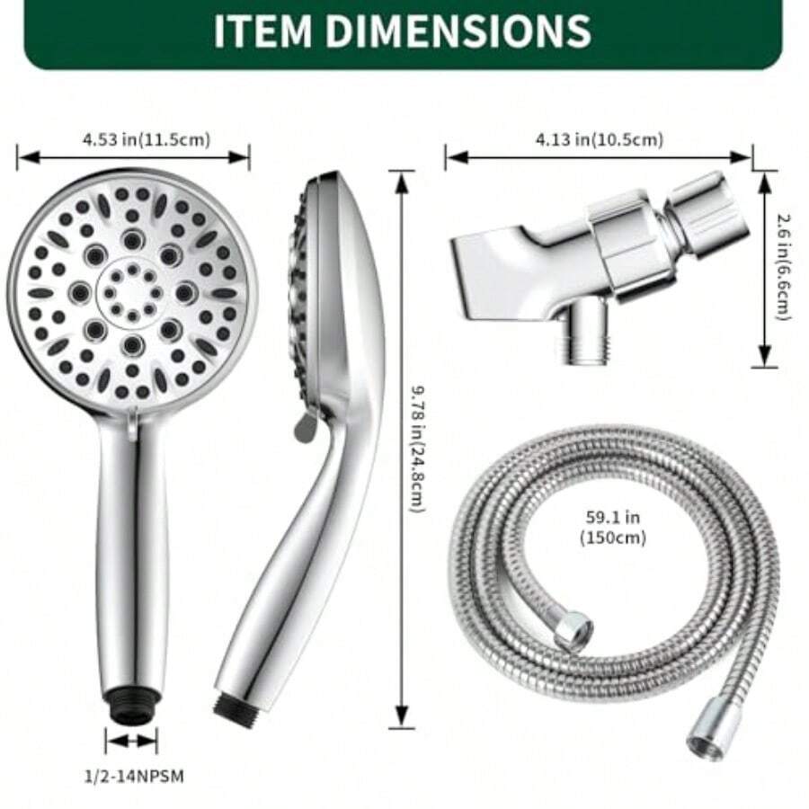 シャワーヘッド。6種類の噴射モードを備えたハンドヘルドシャワ - High Pressure Shower Head Handheld のレビューと価格
