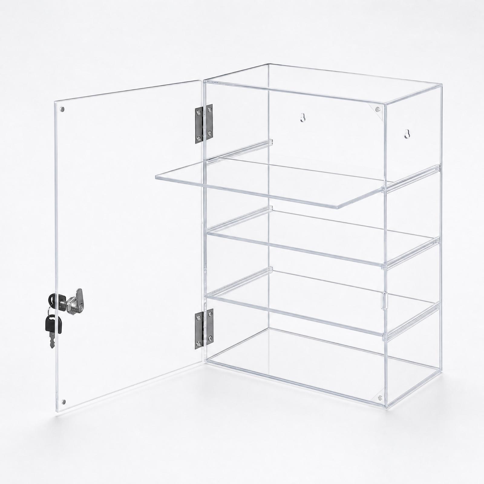 透明アクリル製コレクションディスプレイボックス。蝶番付きの扉 - Storage & Organization のレビューと価格